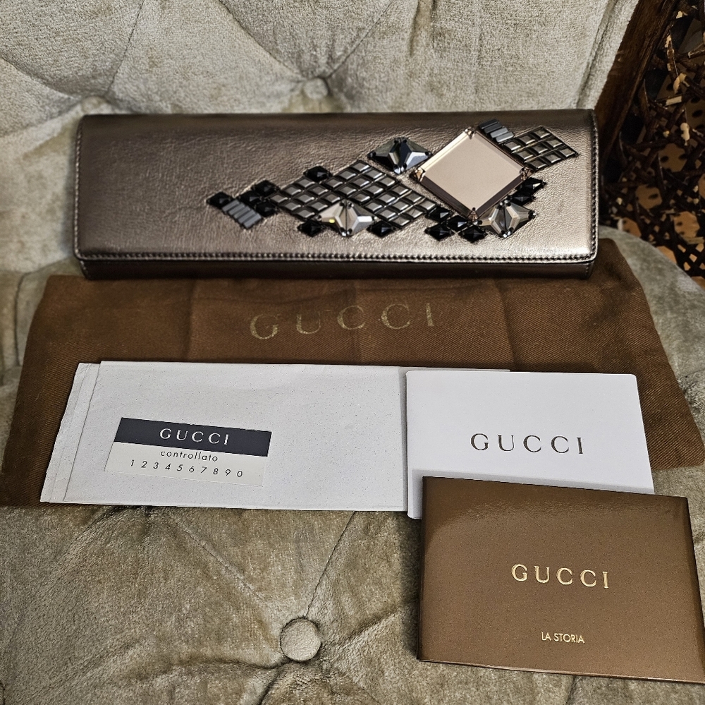 Rare Authentic Gucci crystals embellished clutch